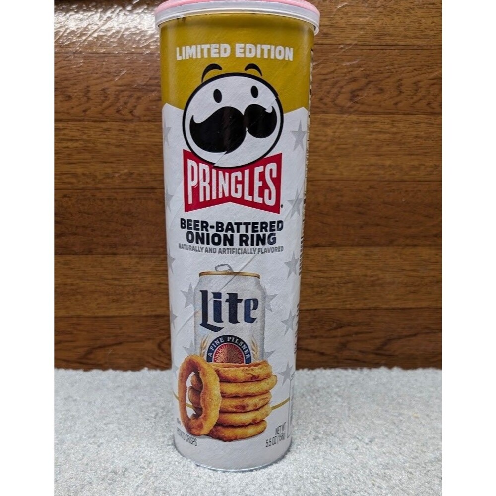 Pringles Beer Battered Onion Ring Limited Edition Miller Lite Collab Chips